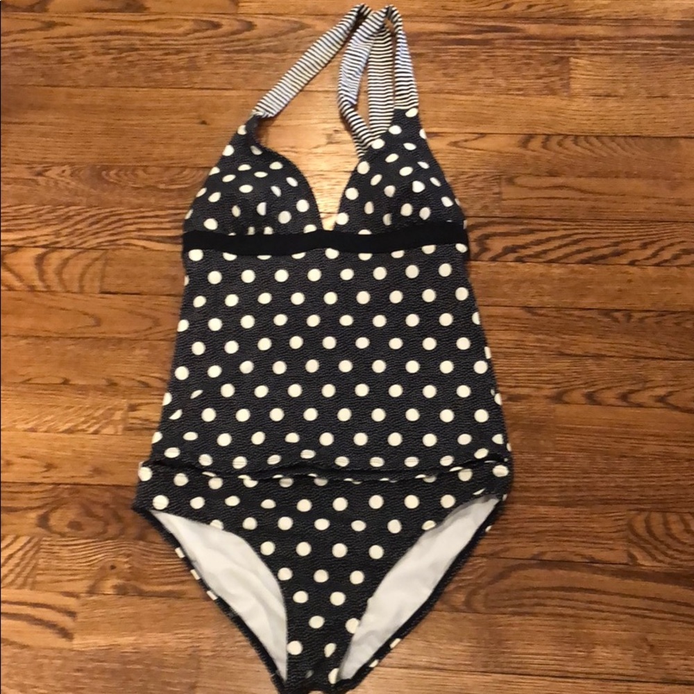 Navy and White Polka Dot  Boden Tankin